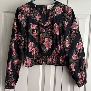 Cleobella Black Floral Blouse
